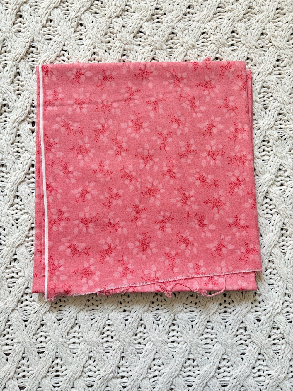 Cotton Fabric - Floral Leafy Pink Pattern - 1.5 metres